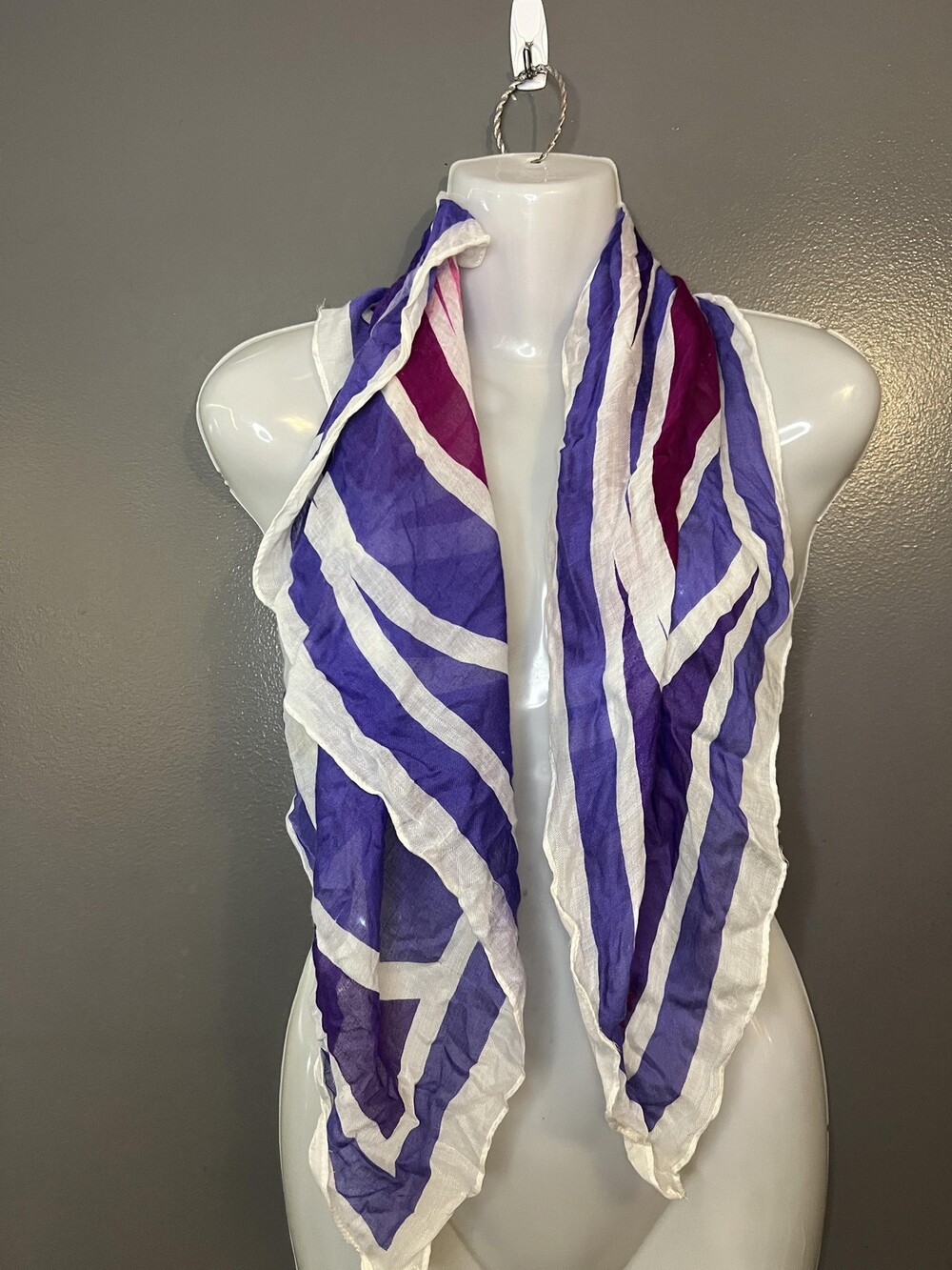 Vana Scarf Womens One Size Purple Pink Geometric Square Japan Lightweight